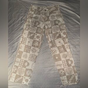 H&M Smiley Patterned Jeans